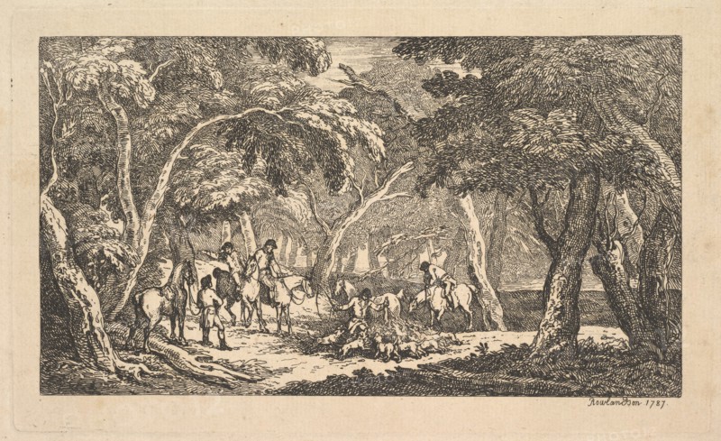 The Death - Fox Hunting - A Landscape Scene, 1787. Creator: Thomas Rowlandson.