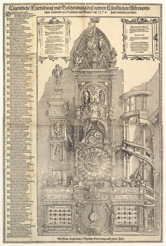 Astronomical Clock in the Cathedral in Strasbourg, 1574. Creator: Tobias Stimmer.