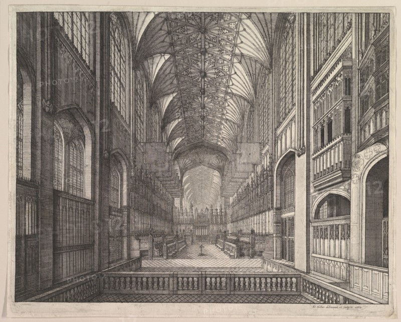 St. George's Chapel Choir, Windsor, 1663. Creator: Wenceslaus Hollar.