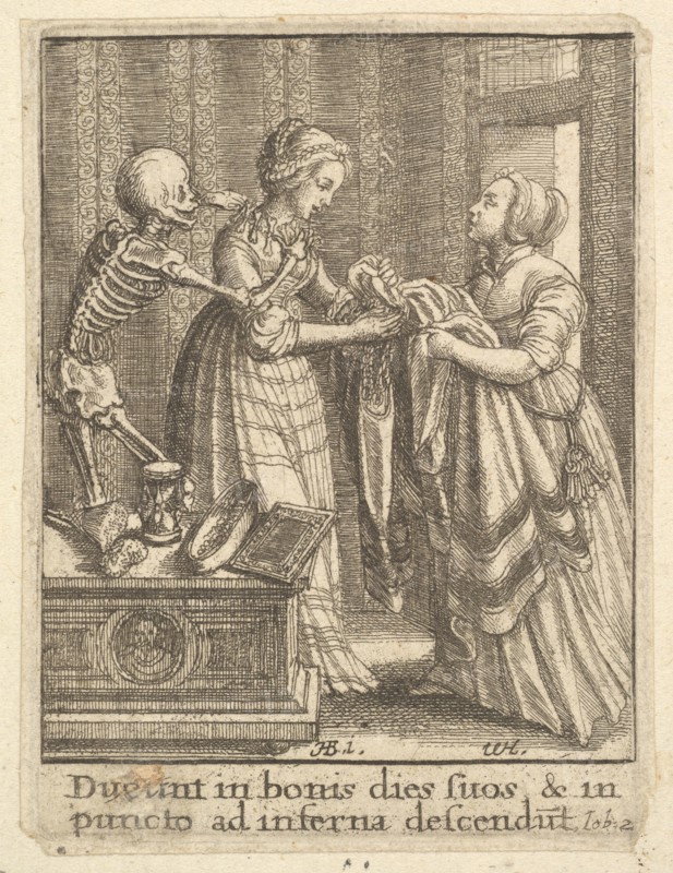 Bride, from the Dance of Death, 1651. Creator: Wenceslaus Hollar.