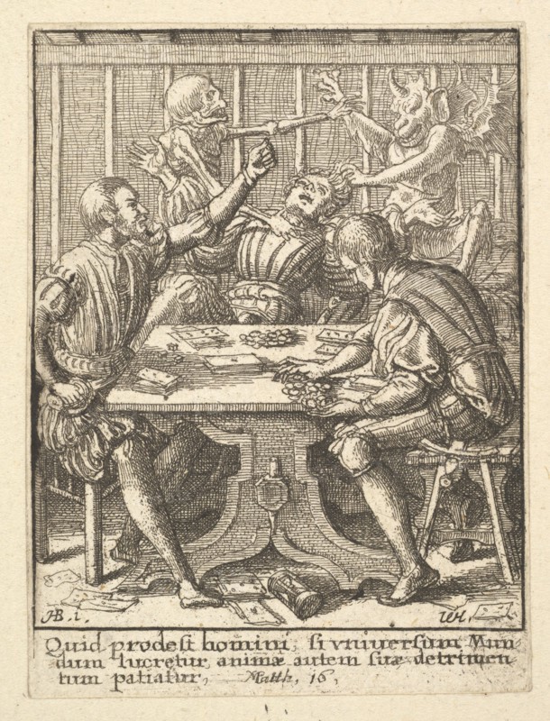 The Gamesters, from the Dance of Death, 1651. Creator: Wenceslaus Hollar.