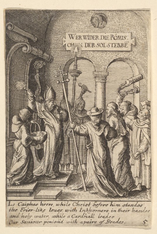 Jesus before Caiaphas, 1625-77. Creator: Wenceslaus Hollar.