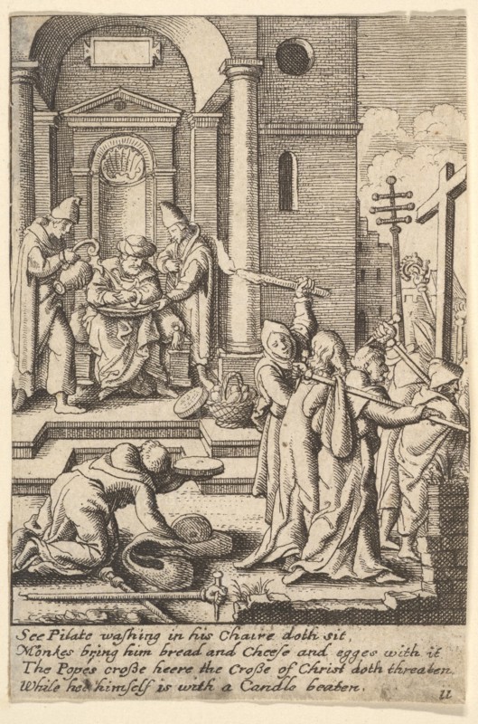 The washing of hands, 1625-77. Creators: Wenceslaus Hollar, Unknown.