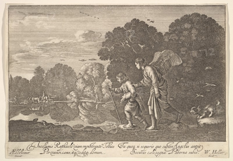 Tobias and the angel, 1644-52. Creator: Wenceslaus Hollar.