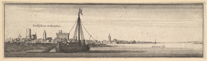Rüdesheim, 1642-44. Creator: Wenceslaus Hollar.