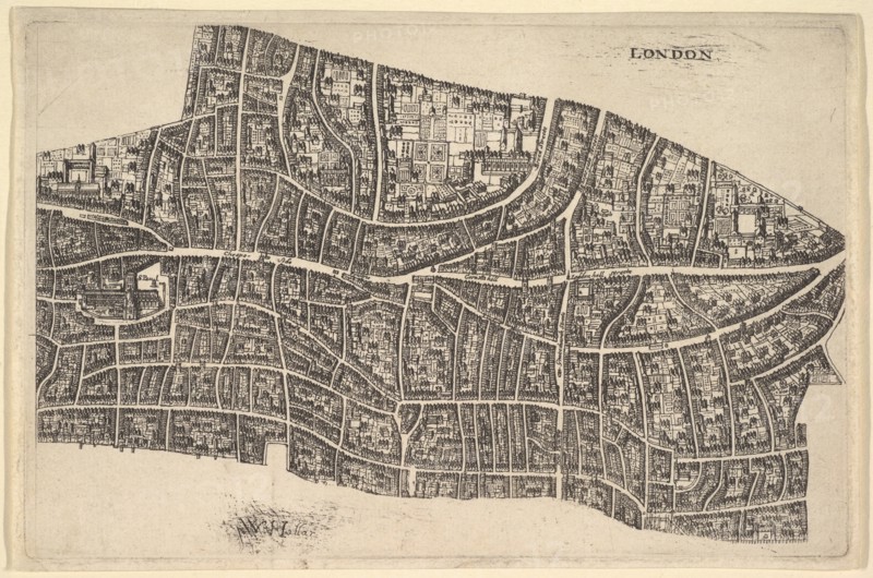 London before the Great Fire, 1666-77. Creator: Wenceslaus Hollar.