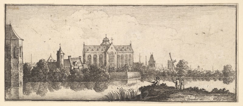 The church by the water, 1625-77. Creator: Wenceslaus Hollar.