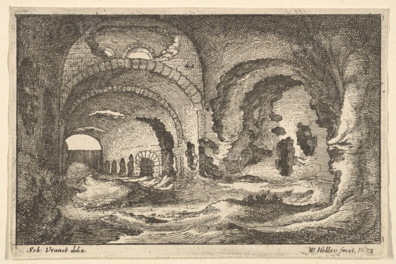 Roman remains at Tivoli, 1673. Creator: Wenceslaus Hollar.