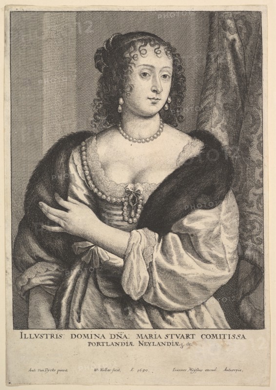 Frances Stuart, Countess of Portland, 1650. Creator: Wenceslaus Hollar.