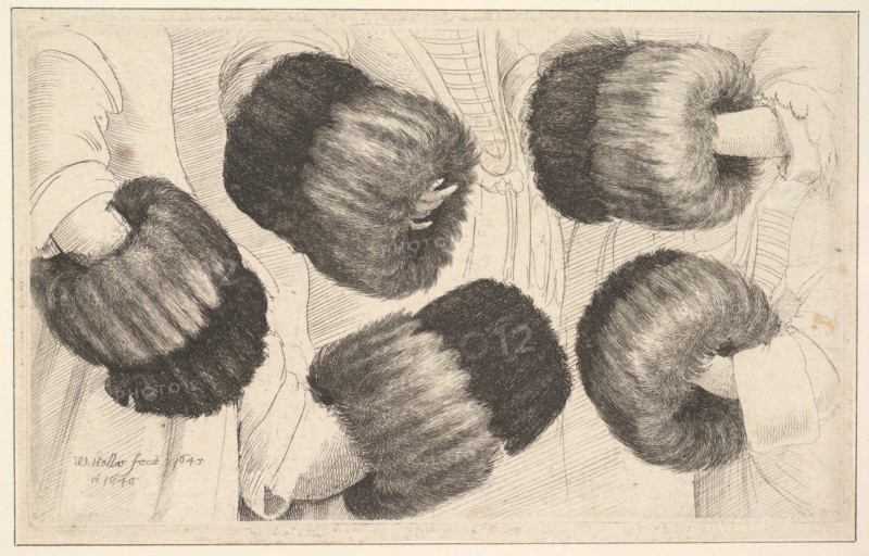 A Muff in Five Views, 1645-46. Creator: Wenceslaus Hollar.