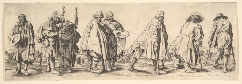 Eight Beggars, 1630. Creator: Wenceslaus Hollar.