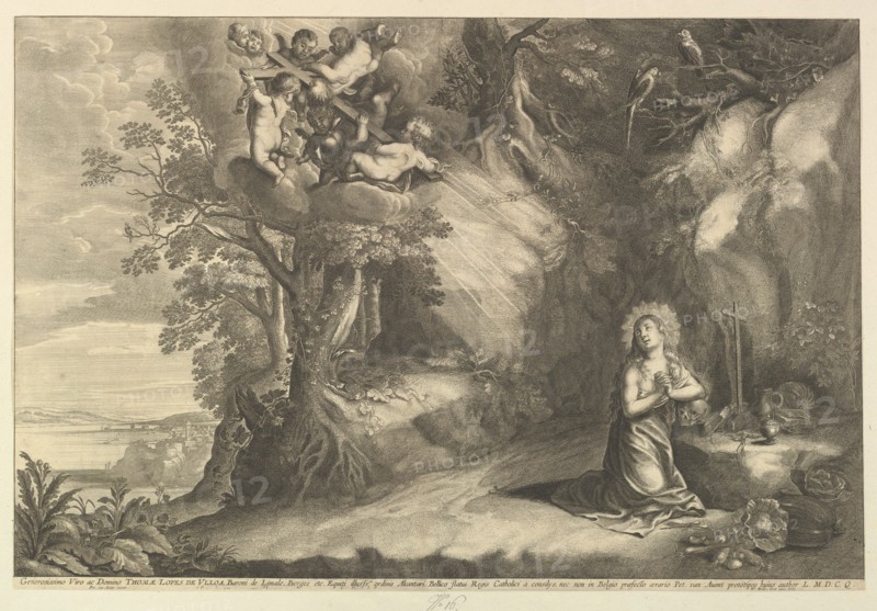 The Kneeling Magdalen, 1625-77. Creator: Wenceslaus Hollar.