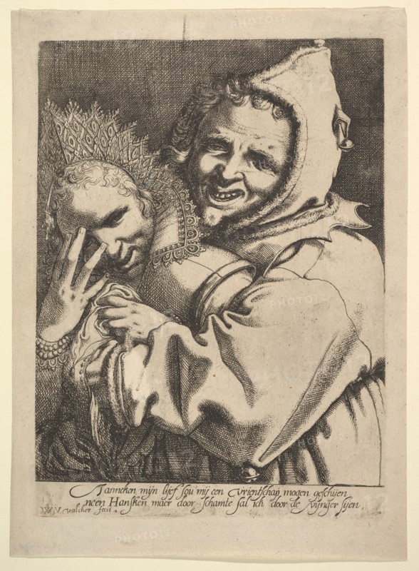 Fool with a Girl Looking Through Her Fingers. Creator: Werner Jacobsz. van den Valckert.