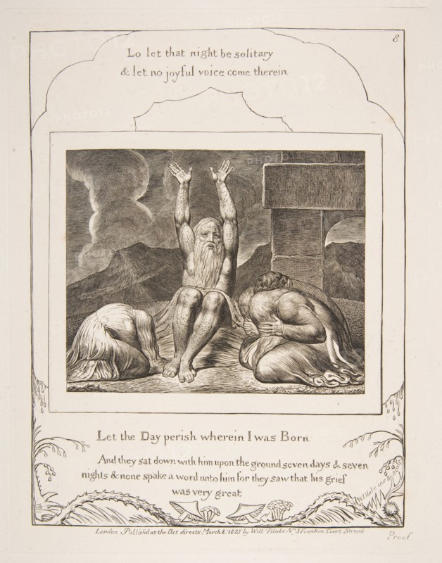 Job's Despair, from Illustrations of the Book of Job, 1825-26. Creator: William Blake.