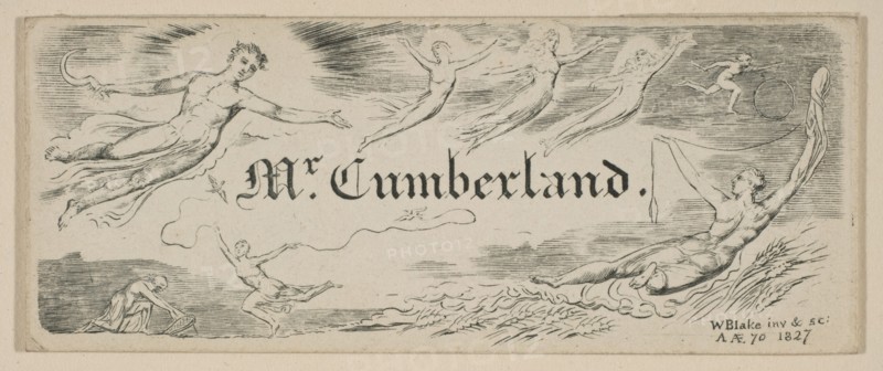 George Cumberland's Message Card, 1827. Creator: William Blake.