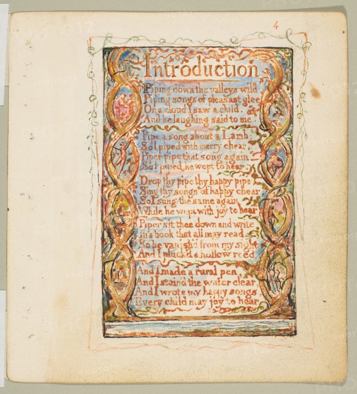 Songs of Innocence: Introduction, ca. 1825. Creator: William Blake.
