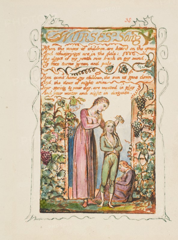 Songs of Innocence and of Experience: Nurses Song, ca. 1825. Creator: William Blake.
