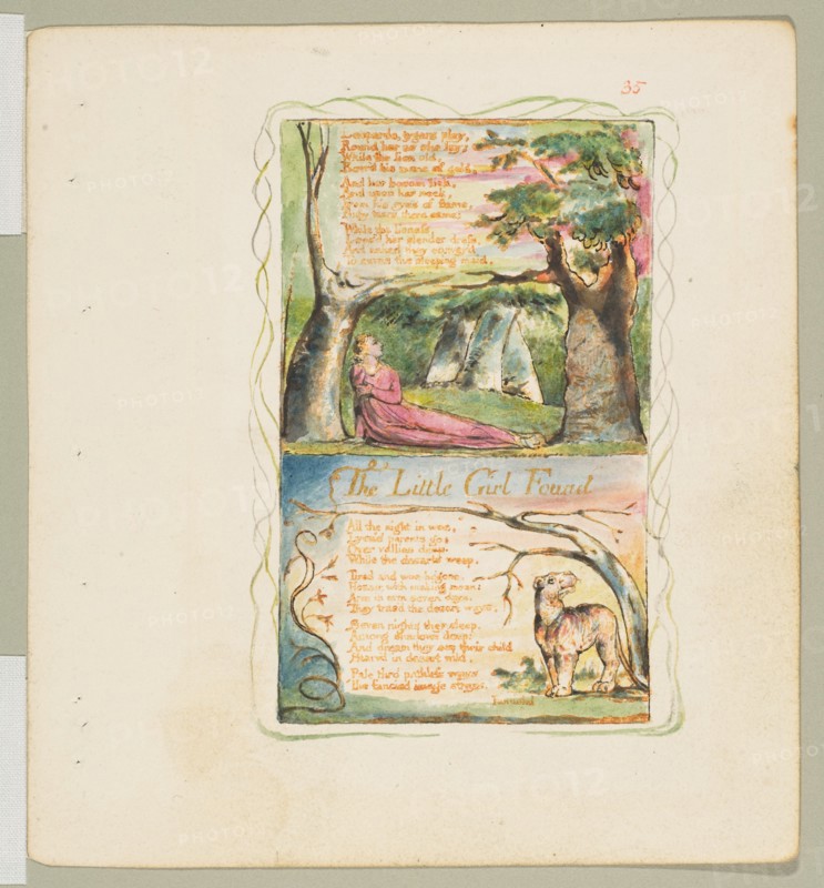 Songs of Innocence and of Experience: The Little Girl Lost/The Little Girl Found, ca. 1825. Creator: William Blake.