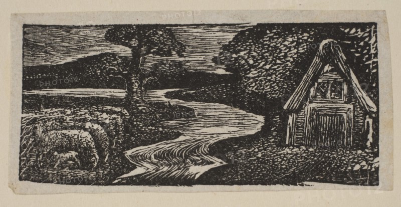 Sabrina's Silvery Flood, from Thornton's Pastorals of Virgil, 1821. Creator: William Blake.