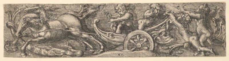 A scallop shell chariot, 1654. Creator: William Carter.