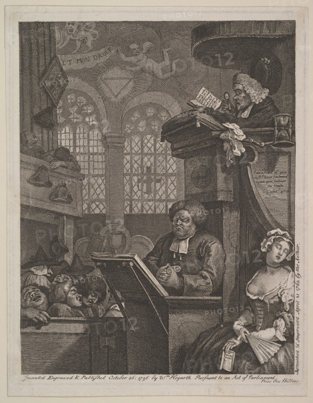 The Sleeping Congregation, April 21, 1762. Creator: William Hogarth.