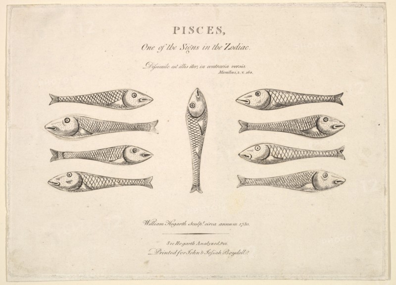 Pisces: Hogarth's Quadrille Fish, ca. 1730. Creator: Unknown.