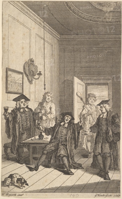 Frontispiece to "The Humours of Oxford", April 1730. Creator: Unknown.