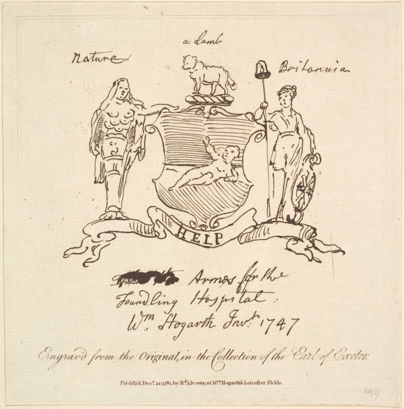 Arms for the Foundling Hospital, December 22, 1781. Creator: Unknown.