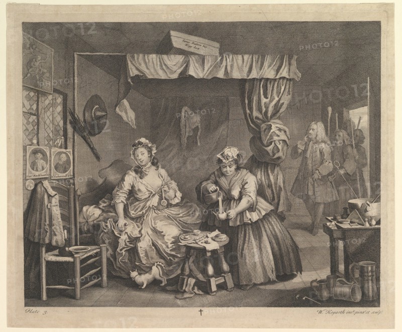 A Harlot's Progress, Plate 3, April 1732. Creator: William Hogarth.
