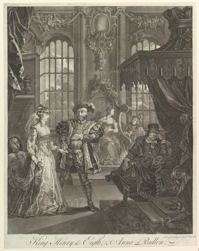 King Henry the Eighth and Anna Bullen, ca. 1728. Creator: William Hogarth.