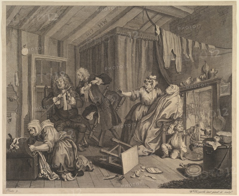 A Harlot's Progress, Plate 5, before April 1732. Creator: William Hogarth.