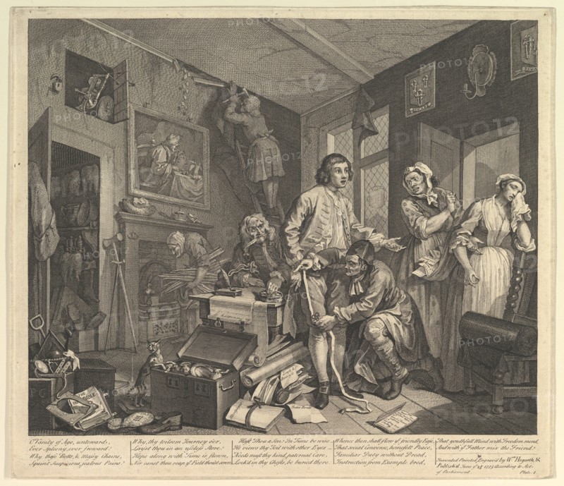 A Rake's Progress, Plate 1, June 25, 1735. Creator: William Hogarth.