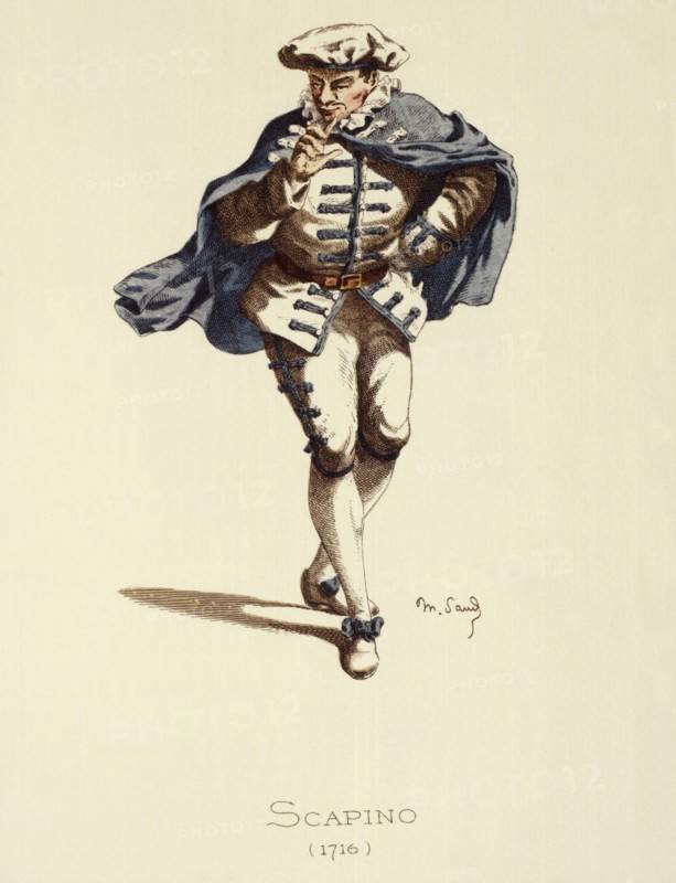Commedia dell´arte. The servant Scapino, costume image of Maurice Sand, 1862. Creator: Unknown.