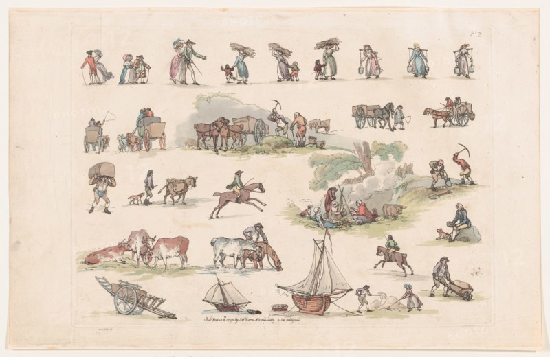 Plate 2, Outlines of Figures, Landscapes and Cattle...for the Use of Learners, March 8, 1790.