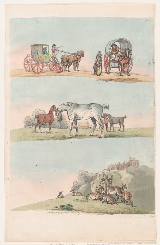 Plate 3, Outlines of Figures, Landscapes and Cattle...for the Use of Learners, March 8, 1790.