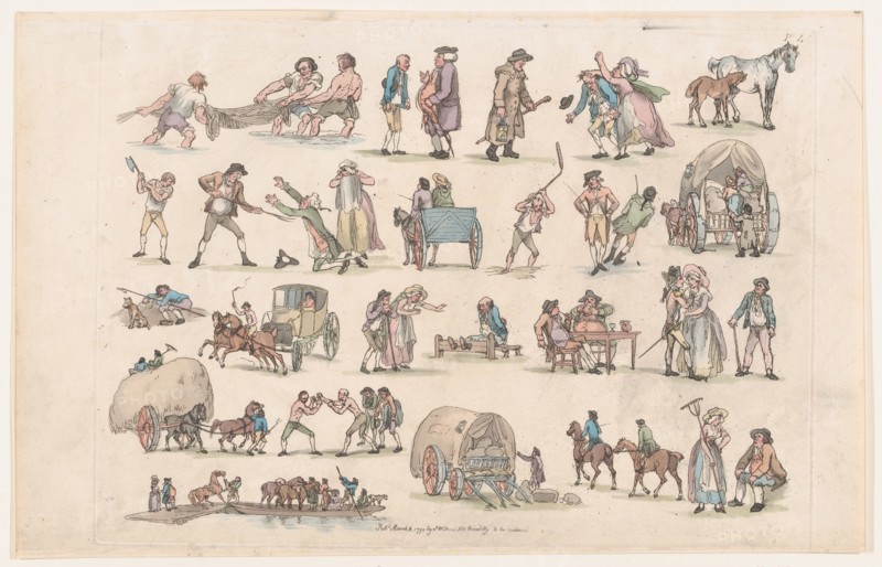 Plate 4, Outlines of Figures, Landscapes and Cattle...for the Use of Learners, March 8, 1790.