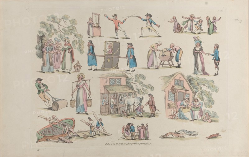 Plate 8, Outlines of Figures, Landscapes and Cattle...for the Use of Learners, June 20, 1790.