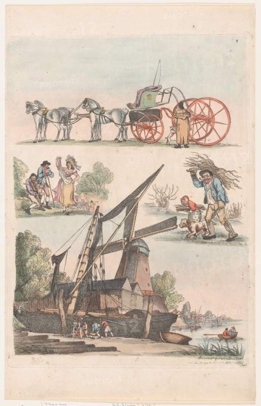 Plate 9, Outlines of Figures, Landscapes and Cattle...for the Use of Learners, January 20, 1791.