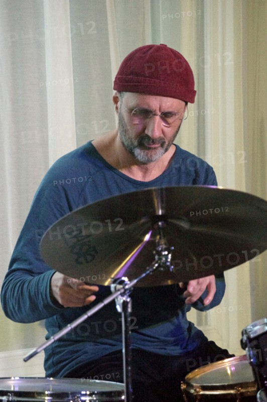 Jorge Rossy, Martin Speake's International Quartet, Watermill Jazz Club, Dorking, Surrey, 18 Feb 2020.