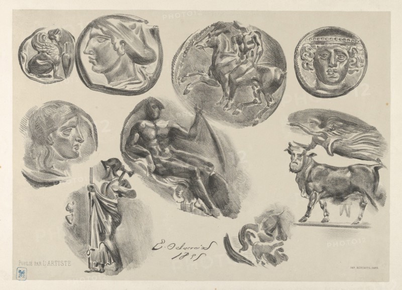 Sheet of Nine Antique Coins