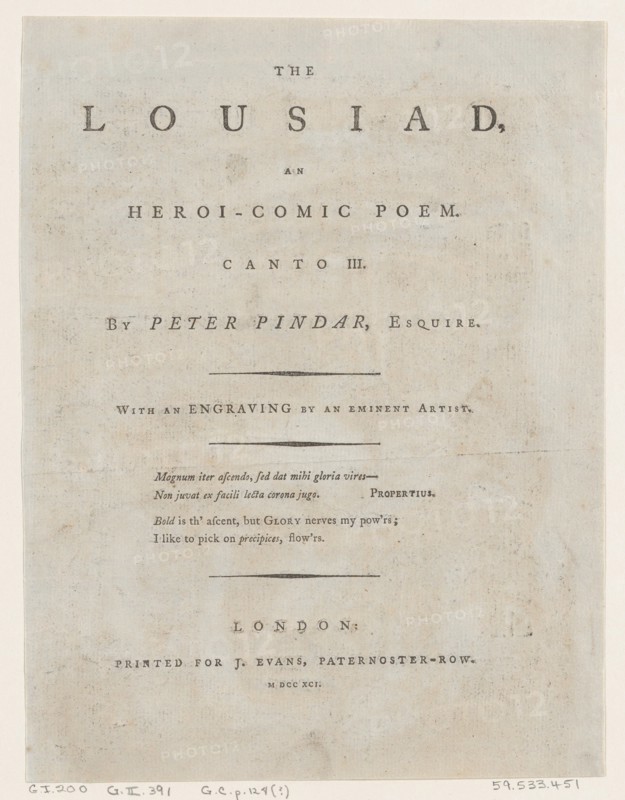 The Lousiad by Peter Pindar
