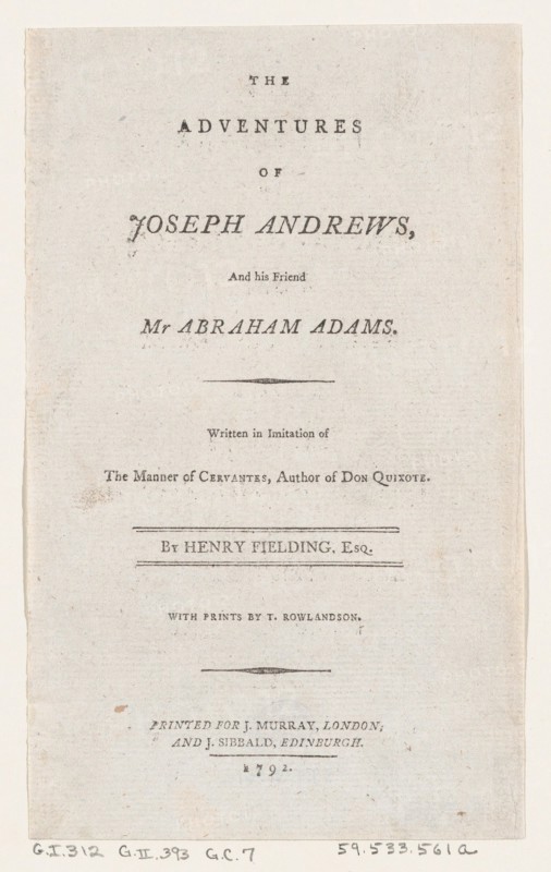 Title Page: "The Adventures of Joseph Andrews