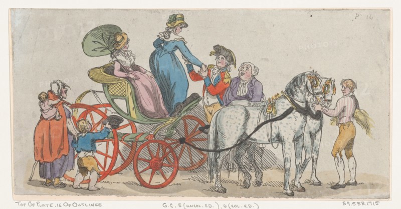 Ladies Getting Out of a Carriage (from Plate 16