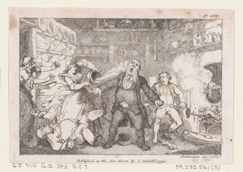 Hostess Discharges a Pan of Blood into the Face of Parson Andrews