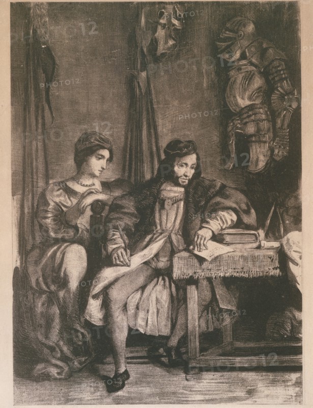 Scene from Goethe's 'Götz' (Götz von Berlichingen Writing his Memoirs)