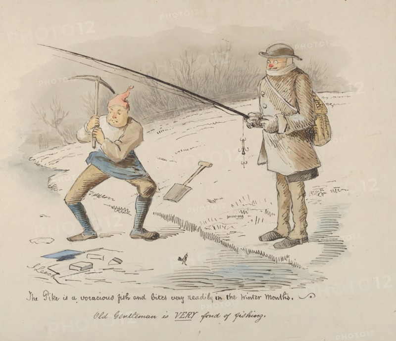 The Pike is a voracious fish and bites readily in the Winter months-Old Gentleman is VERY fond of fishing