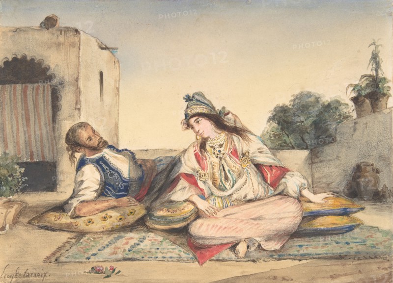 A Moroccan Couple on Their Terrace, 1832.