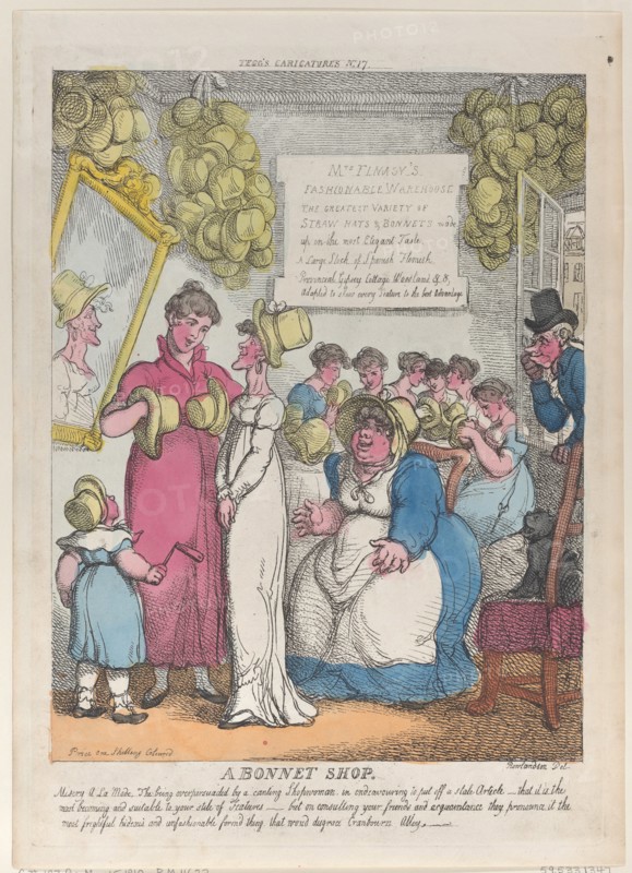 A Bonnet Shop, May 15, 1810.
