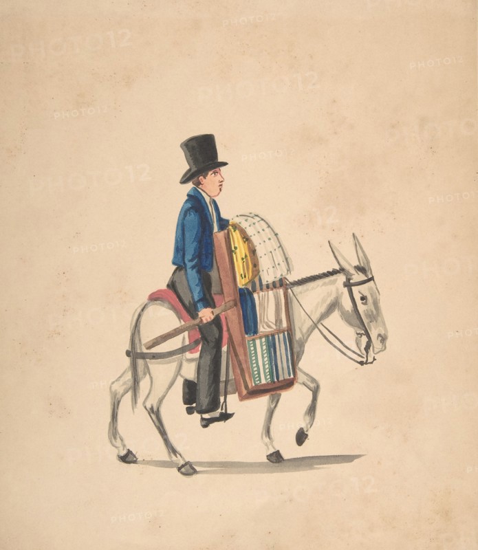A Man Riding on a Donkey, 1840-50.