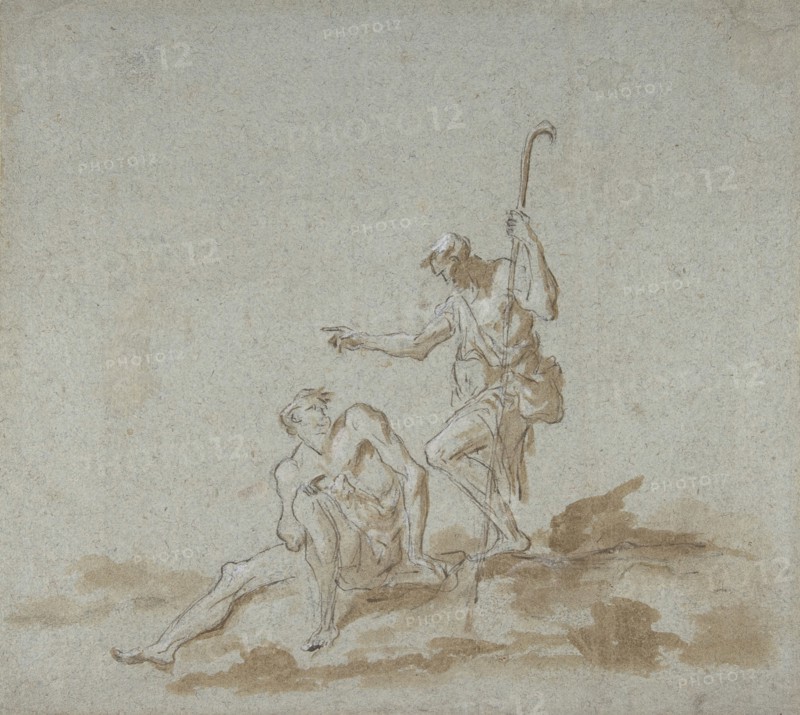 A Shepherd Addressing a Seated Male Nude., n.d..